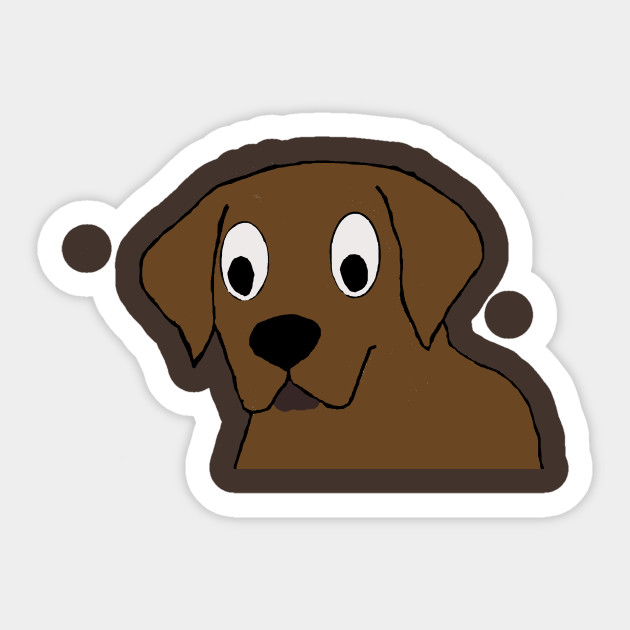 chocolate lab cartoon head second - Chocolate Lab - Sticker | TeePublic